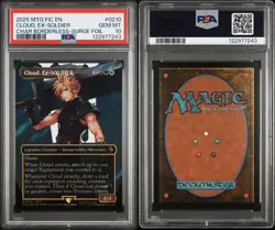 Cloud, Ex-Soldier 0210 Char Borderless-Surge Foil MTG Final Fantasy PSA 10 - Image 3