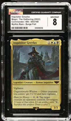 INQUISITOR GREYFAX Warhammer 40k Surge Foil Mythic CGC 8 MTG - Image 1