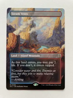 MTG Steam Vents BORDERLESS 0348 ECL - Image 1