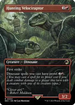 MTG Foil - Hunting Velociraptor (Borderless) - 4 / NM / English - Image 1