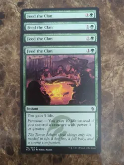 (4) Feed the Clan *PLAYSET* NM Khans of Tarkir Regular MTG - Image 1