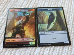 MTG KHM Dwarf Berserker (012) Bird (005) Token + Bird 005 Foil Free Shipping - Image 2
