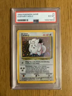 1999 Pokemon Game Clefairy - Rare Holo PSA 6 EX-MT #5 - Image 1