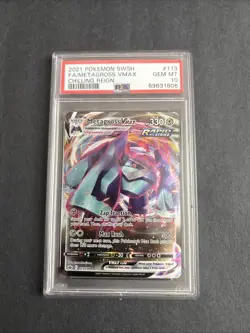 PSA 10 GEM MINT Pokemon Metagross VMAX 113/198 Chilling Reign Ultra Rare Holo - Image 1