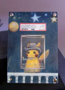 2023 Pokemon Pikachu Van Gogh Grey Felt Hat Promo SVP EN #085 PSA 10 GEM MINT - Image 1