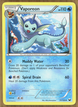 Vaporeon - 25/108 ~ B&W-Dark Explorers ~ Slight Play!! - Image 1