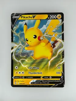 2021 Pokemon Fusion Strike Pikachu V 086/264 NM - Image 1
