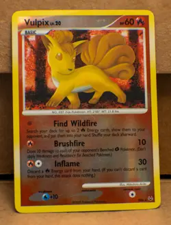 Pokemon Vulpix Shiny SH6-12 Platinum Reverse Holo, Near Mint - Image 1