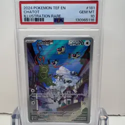 2024 POKEMON TEF EN-TEMPORAL FORCES ILLUSTRATION RARE #181 CHATOT PSA 10 GEM MT - Image 1