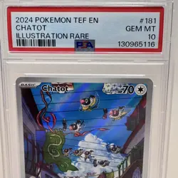 2024 POKEMON TEF EN-TEMPORAL FORCES ILLUSTRATION RARE #181 CHATOT PSA 10 GEM MT - Image 2