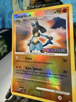 Lucario 6/130 - Burger King Stamped Reverse Holo - Pokemon Diamond & Pearl [HP] - Image 3