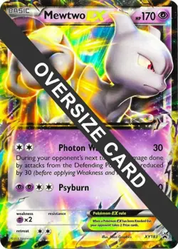 Damaged, English Pokemon Mewtwo EX - XY183 - Oversized Promo XY - Black Star P - Image 1