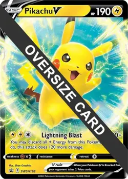 Moderately Played, English Pokemon Holo Pikachu V - SWSH198 - Oversized Promo P - Image 1