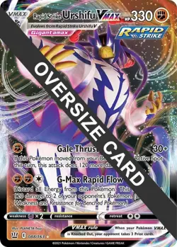 Damaged, English Pokemon Holo Rapid Strike Urshifu Vmax - 088/163 - Oversized P - Image 1