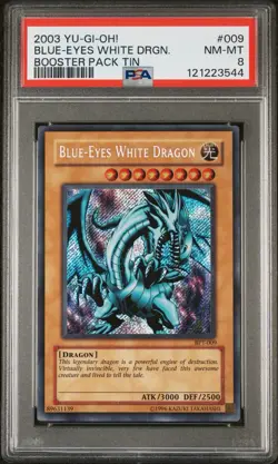 Yu-Gi-Oh 2003 Blue Eyes White Dragon BPT 009 PSA 8- HEAVY FOIL BLEED 🩸 - Image 1