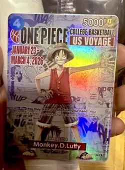 One Piece Monkey D. Luffy US College Basketball Card SGA Pre Sale **in hand** - Image 1