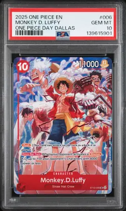 Monkey D. Luffy ST10-006 One Piece Day Dallas 2025 Promo PSA 10 - Image 1