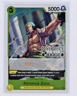 One Piece Roronoa Zoro OP10-113 (Judge Pack Vol. 6) Judge Stamp Promo Near Mint - Image 1