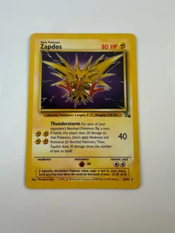 Zapdos 30/62 Fossil Set Pokemon Card Non-Holo MP Vintage 1999 - Image 1