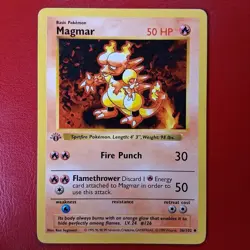 Magmar 036/102 Base Set (Shadowless) Regular FIRST EDITION Pokemon Card - Image 1