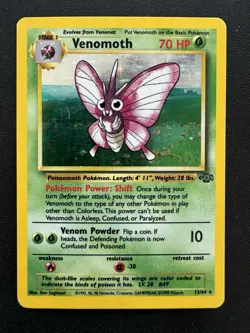 Pokemon Cards: Jungle Rare Holo: Venomoth 13/64 MP/LP - Image 1