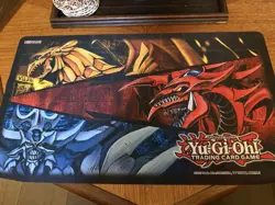 Konami YuGiOh! Slifer, Obelisk & Ra, Egyptian God TCG Trading Card Game/Play Mat - Image 1