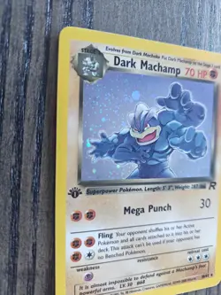 Pokemon Dark Machamp 1st edition Holo Rare TCG Vintage Card 10/82 - Image 2