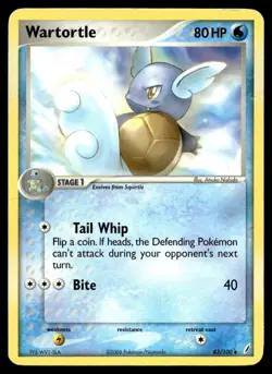 Wartortle 43/100 Pokemon Card Crystal Guardians Uncommon 80 HP LP M45 - Image 1