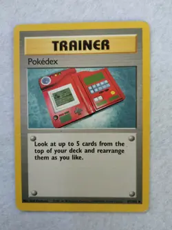 1995 POKEMON POKEDEX TRAINER CARD 87/102 BASE SET RARE - Image 1