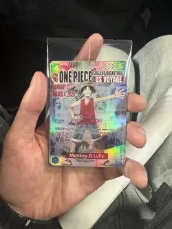 One Piece Monkey D. Luffy US Voyage College Basketball Card Rutgers IN HAND - Image 1