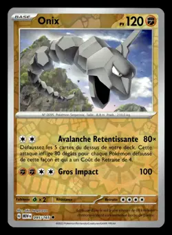 Carte Pokemon REVERSE Onix 095/165 MEW Ecarlate Violet Pokemon 151 FR - Image 1