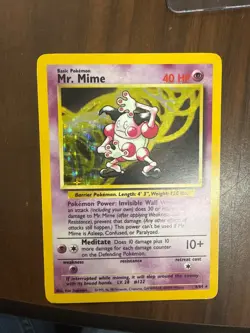 Pokemon TCG Mr. Mime Jungle 6/64 Holo Unlimited Holo Rare Vintage - Image 1
