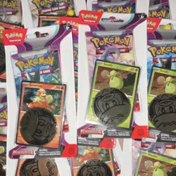Pokemon TCG Paldea Evolved Booster Pack Growlithe Smoliv Promo & Coin - Image 2