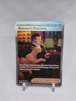 Pokemon Giovanni's Charisma Trainer Full Art Holo 204/165 Scarlet & Violet 151 - Image 1
