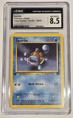 Squirtle 2000 Pokemon Team Rocket (1st Edition) 68/82 CGC 8.5 Mint - Image 1
