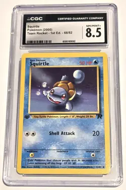 Squirtle 2000 Pokemon Team Rocket (1st Edition) 68/82 CGC 8.5 Mint - Image 2