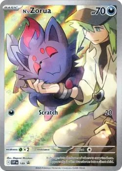 N's Zorua - SVP189 - SVP Black Star Promos NM, English Pokemon SVP Black Star Pr - Image 1