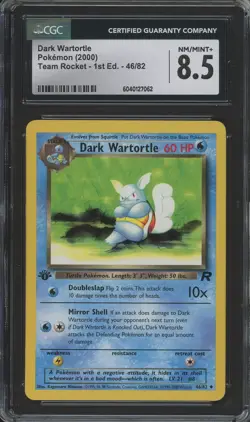 DARK WARTORTLE Team Rocket 1st Edition #46 CGC 8.5 Vintage Pokemon [Nostalgium] - Image 1