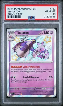 2024 Pokemon Paldean Fates Tinkaton Shiny Rare #167 PSA 10 - Image 1