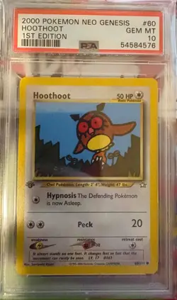 2000 POKEMON NEO GENESIS 1ST ED #60 HOOTHOOT PSA 10 - Image 1