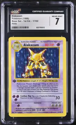 Alakazam 1st edition # 1/102Base Set Pokemon TCG English 1999 PSA 💎CGC 7 NM💎 - Image 3