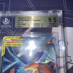 Pokemon TCG Beckett 9.5 Graded Reshiram & Charizard GX Tag Team 20/214 - Image 3