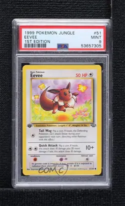 Eevee 1st Ed. Pokemon Jungle PSA 9 MINT 1999 - Image 1