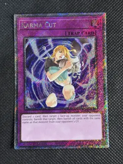 YuGiOh! - Karma Cut RA04-EN128 Platinum Secret Rare 1st Edition Near Mint - Image 1