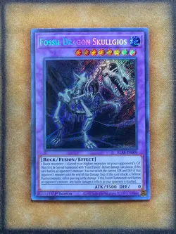 Yugioh Fossil Dragon Skullgios BLAR-EN009 Secret Rare 1st Ed NM - Image 1