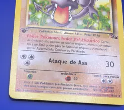 Pokemon card Fossil 1st Edition Rare Non-holo #16/62 Aerodactyl Portuguese - Image 2