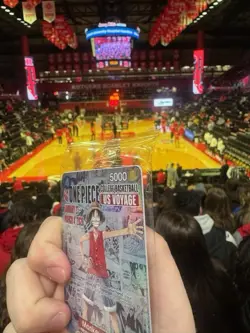 One Piece Monkey D. Luffy US Voyage College Basketball Card Rutgers 1/23 IN HAND - Image 3