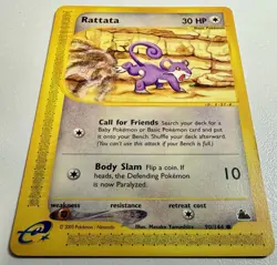Rattata 90/144 - Pokemon Trading Card Game - Vintage Skyridge NM - Image 2