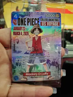 One Piece Monkey D. Luffy US Voyage College Basketball Card Rutgers IN HAND - Image 1