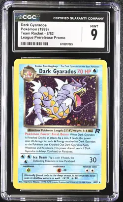 CGC 9 Dark Gyarados 1999 Team Rocket 8/82 Prerelease Promo Holo Pokemon Card - Image 1